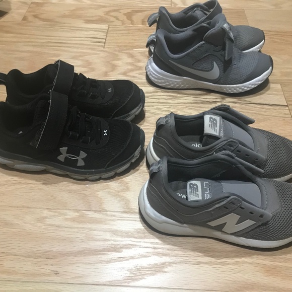 Lot of 3 Boy's sneakers NikeUA & NB